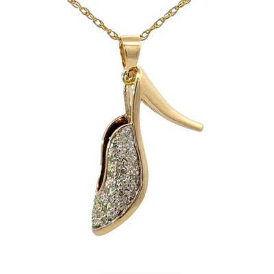 18KT. Gelbgold High Heel Diamant Anhänger (20 x 30 mm)