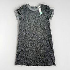 Gilli Taneli T-Shirt Dress Womens Medium M Black Marled Knit Back Zip Casual NWT