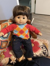 American Girl Bitty Baby Twin Boy Brunette Brown Hair Brown Eyes With Clothes