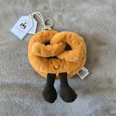 Jellycat Amuseables Pretzel Plush Bag Charm Keychain Collectible NWt Cute Gift