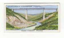 Steam Train Card 1937. #18 Fades Viaduct, France