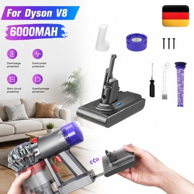 DE 6000mAh Akku für Dyson V8 SV10 Staubsauger Absolute YH5 Serie Ersatz Batterie