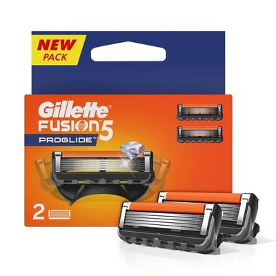 Gillette Fusion Proglide Blades 2 count for Perfect Shave With Free Ship