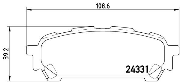 Rear BREMBO P 78 014 Brake Pad Set, disc brake for SUBARU