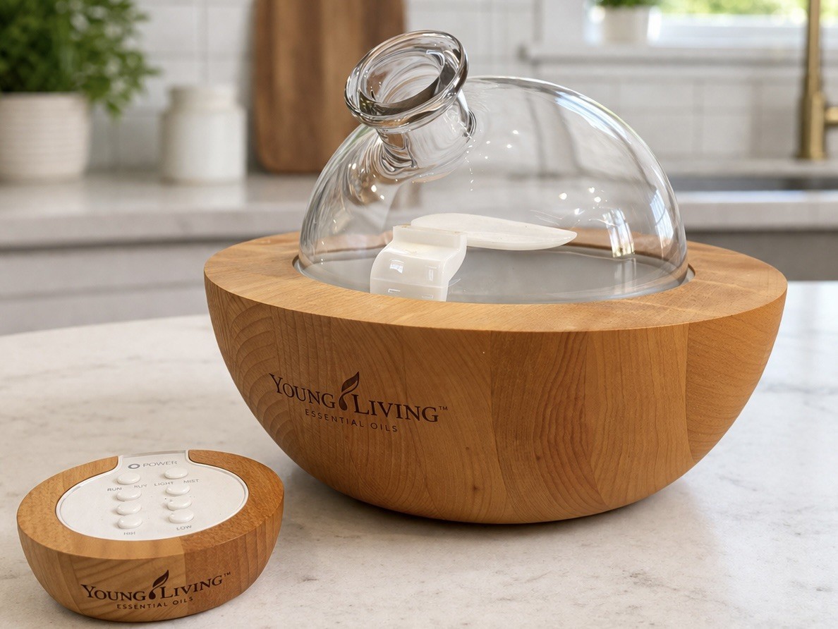 Young Living Aria Essential Oil Diffuser w/ Remote & Music | Wood