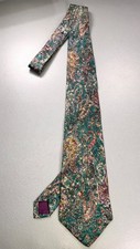 Vintage 90s Geoffrey Beene USA Made Silk Abstract Art Nouveau Paisley Necktie
