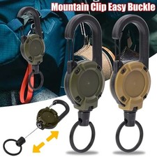 New Retractable Heavy Duty Keychain Pull Reel Steel Wire Carabiner Fast Shipping