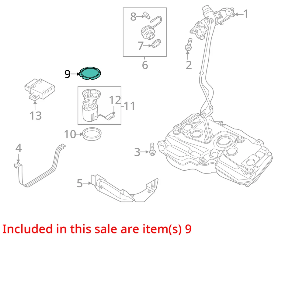 Volkswagen GTI 2006-2025 bomba de combustible en tanque tuerca de unión 1K0201375 Foto 3 de 4