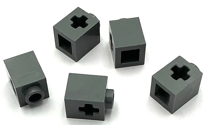 Lego 5 New Dark Bluish Gray Technic Bricks Building Blocks 1 x 1 Axle Hole Parts