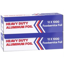 Aluminum Foil Wrap for Food -12 x 1000 FT 2 Box Heavy Duty Aluminum Foil - BB...