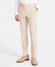 Tommy Hilfiger Mens Modern fit Dress Pants 34 / 30 Beige Solid