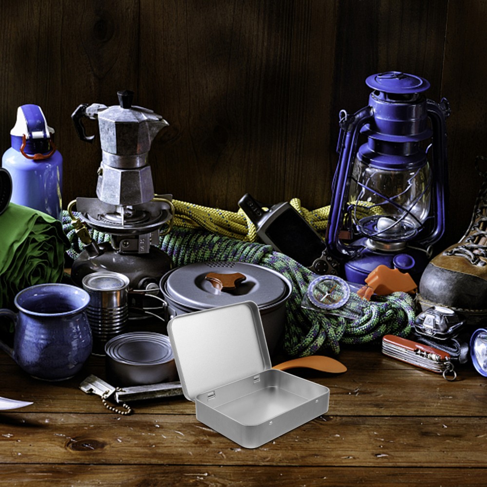 Storage Box Tin Mini Container Rectangular Empty Containers with Lids Tins