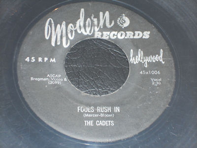 THE CADETS Fools Rush In 45 Doowop Soul I'll Be Spinnin