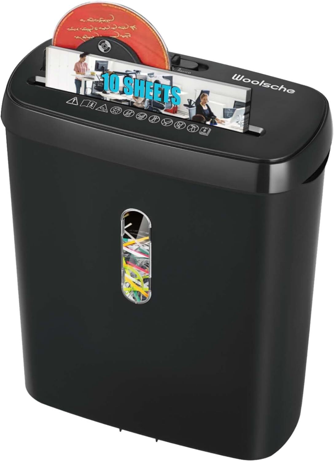 Paper Shredder for Home Office 10-Sheet Strip Cut with 3.17-Gallon Basket 3-Mode-image