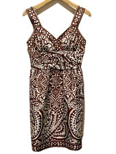 Donna Morgan Dress 6 Printed Silk Sleeveless Sheath Career Wear Contemporary
