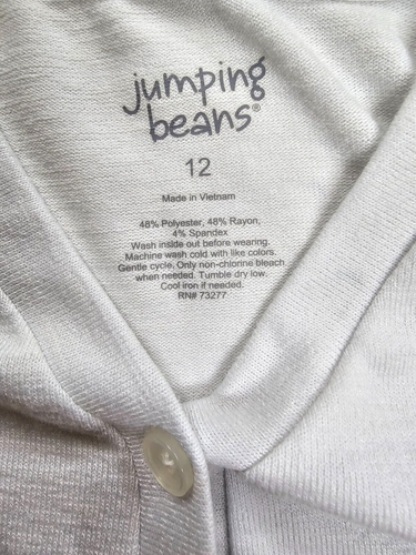 Jumping Beans Girls button up V Neck sweater jacket Size 12 - Picture 8 of 8