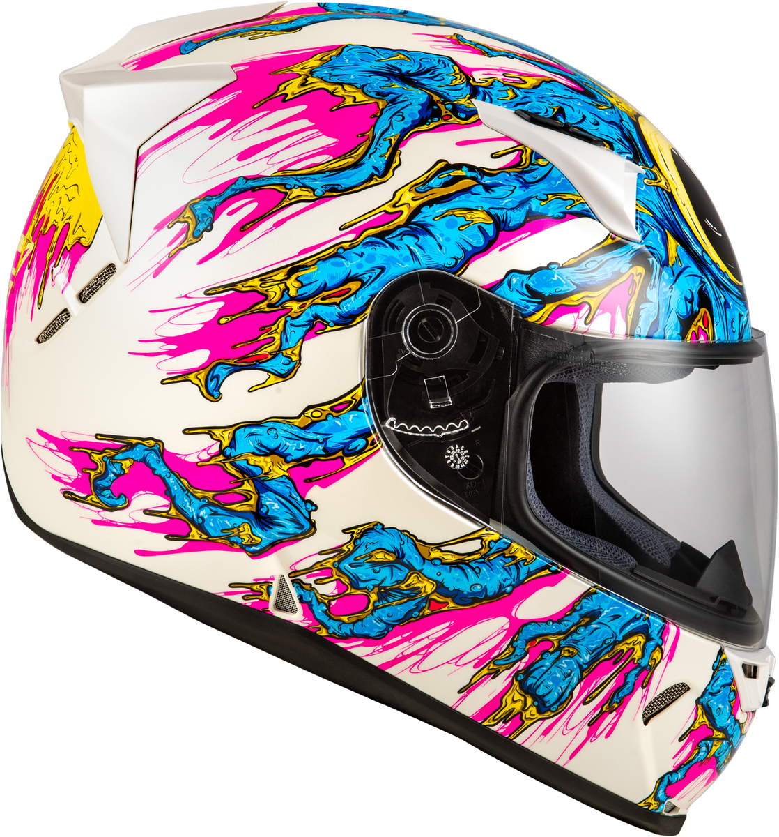 FLY RACING Revolt Space Creep Helmet Light Blue/White/Pink 2X 73