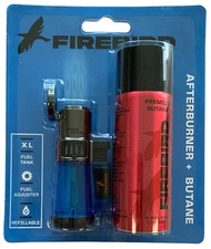 Blue Firebird Triple Torch Afterburner Cigar Lighter & 1.7 oz Butane - 9115