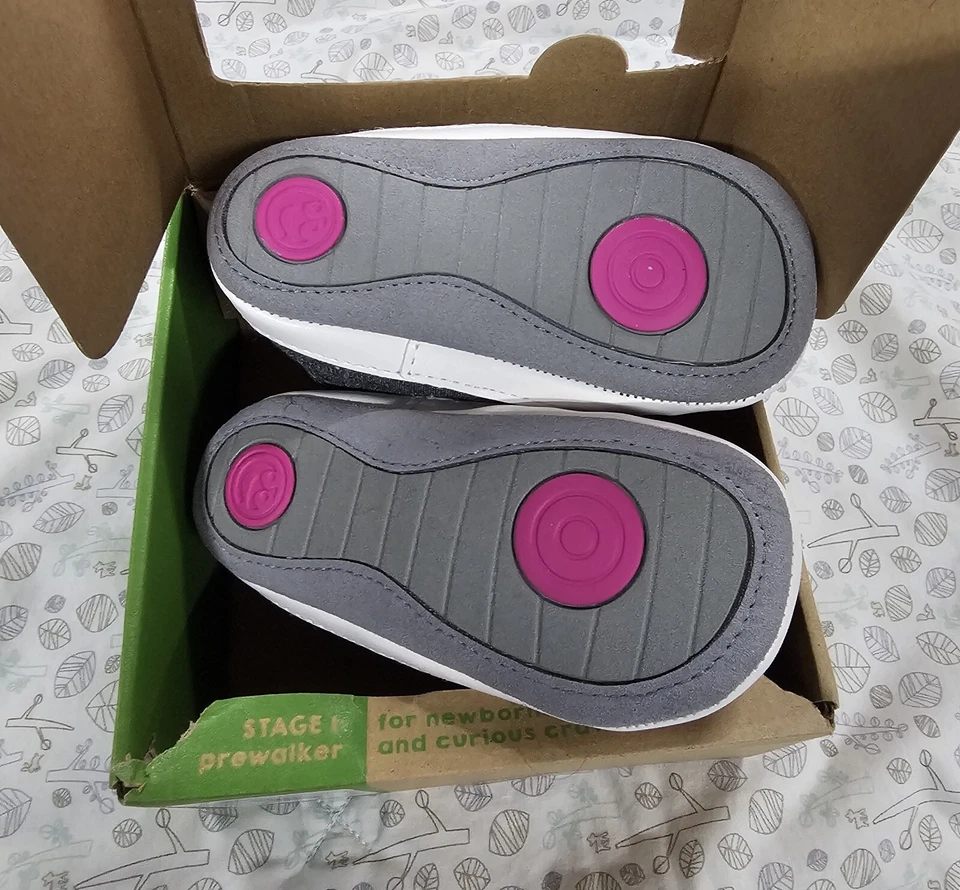 Surprize by Stride Rite Bebé Niñas Clara Negro Tenis 12/18 Meses Etapa 1 Nuevo Foto 3 de 4