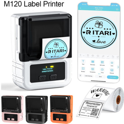 Phomemo M120 Bluetooth-Etikettendrucker Thermischer Tragbarer Etikettendrucker