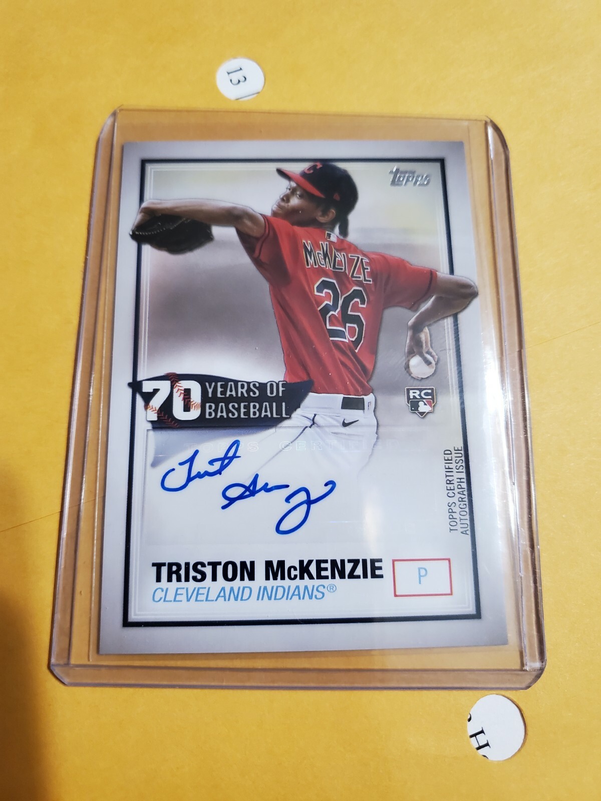 Triston McKenzie RC Auto 2021 Topps Series 3 70 Years Indians