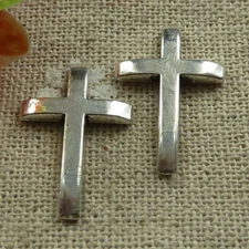 160pcs tibetan silver cross Flatback stick no hole 21x14mm L-1365
