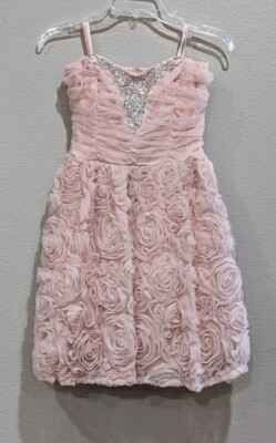 NWT - Trixxi Soft Pink Beaded Rose Cocktail Dress | eBay