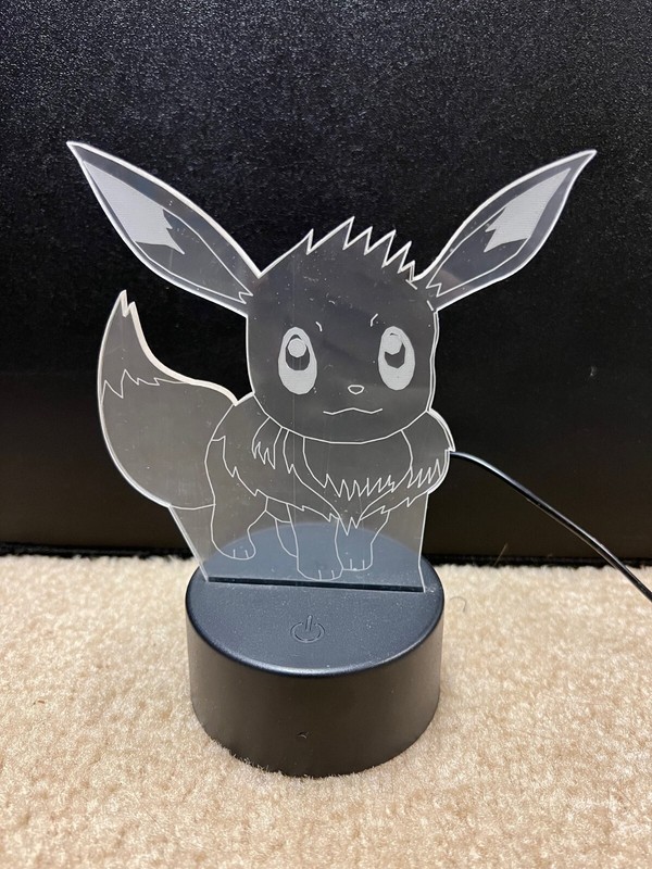 3D Illusion Lamp 7 Colors Pokemon Eevee Charachter LED Light