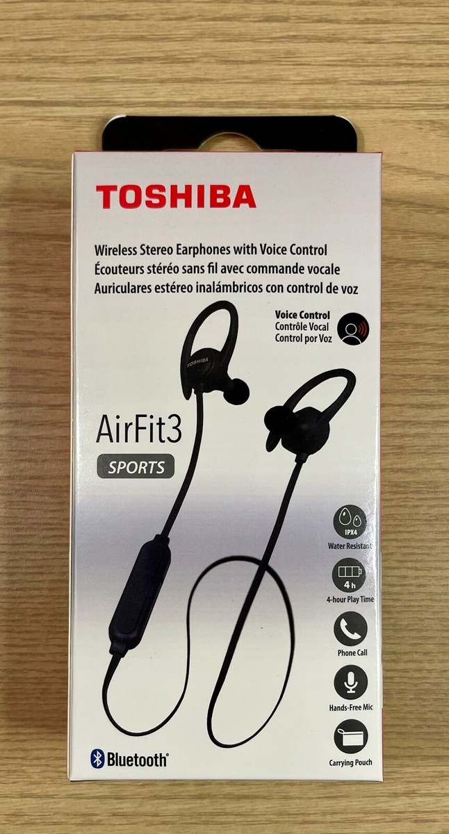Toshiba Airfit3 Sports Wireless Earphones W/voice Control Water
