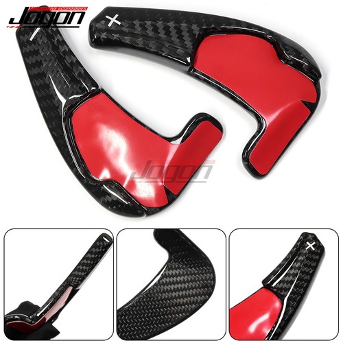 Black & Red Carbon Paddle Shifter For Challenger Charger SRT 2015 2016 2017-23 - Picture 6 of 9