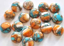 Mohave Copper Turquoise Gemstone 12mm Round Cabochon Calibrated - 5 Pieces