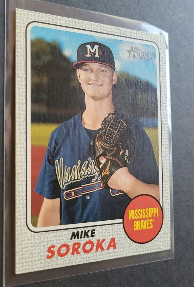 MIke Soroka 2017 Topps Heritage Minors Gray #3/25 RC PARALLEL SP Braves   - Image 4 of 4