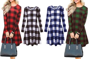 ladies tartan shirt dress