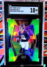 2021 Select Davis Mills Neon Green Prizm Premier RC #165 SP /49 SGC GEM 10!