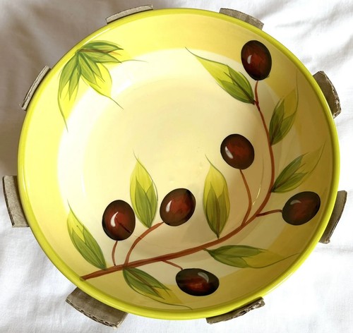 2xViva Italia by Over And Back Olive Handpainted Earthware Pasta/Vege/Fruit Bowl - Picture 24 of 24