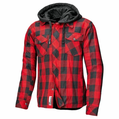 Motorradjacke Held Flanellhemd Lumberjack II Herren schwarz rot abriebfest - Bild 1 von 2