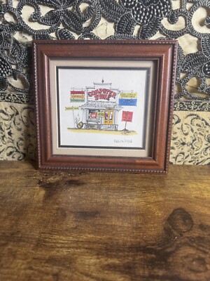 Roger Mason Vtg 1989 Computer Store Original Print Water colored  Drawing