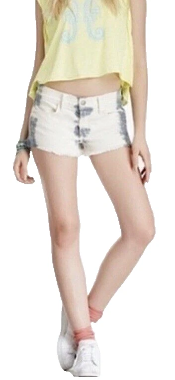 Mini Pantalones Cortos WILDFOX LARA Couture Hello Legs Distressed Corte Denim TieDye Talla 24 Foto 2 de 4