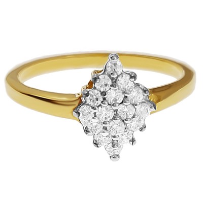 Bague Femme Plaquée Or 750/000 Avec Oxydes De Zirconium - Taille 54 Disponible - Doré - Neuf Avec étiquettes