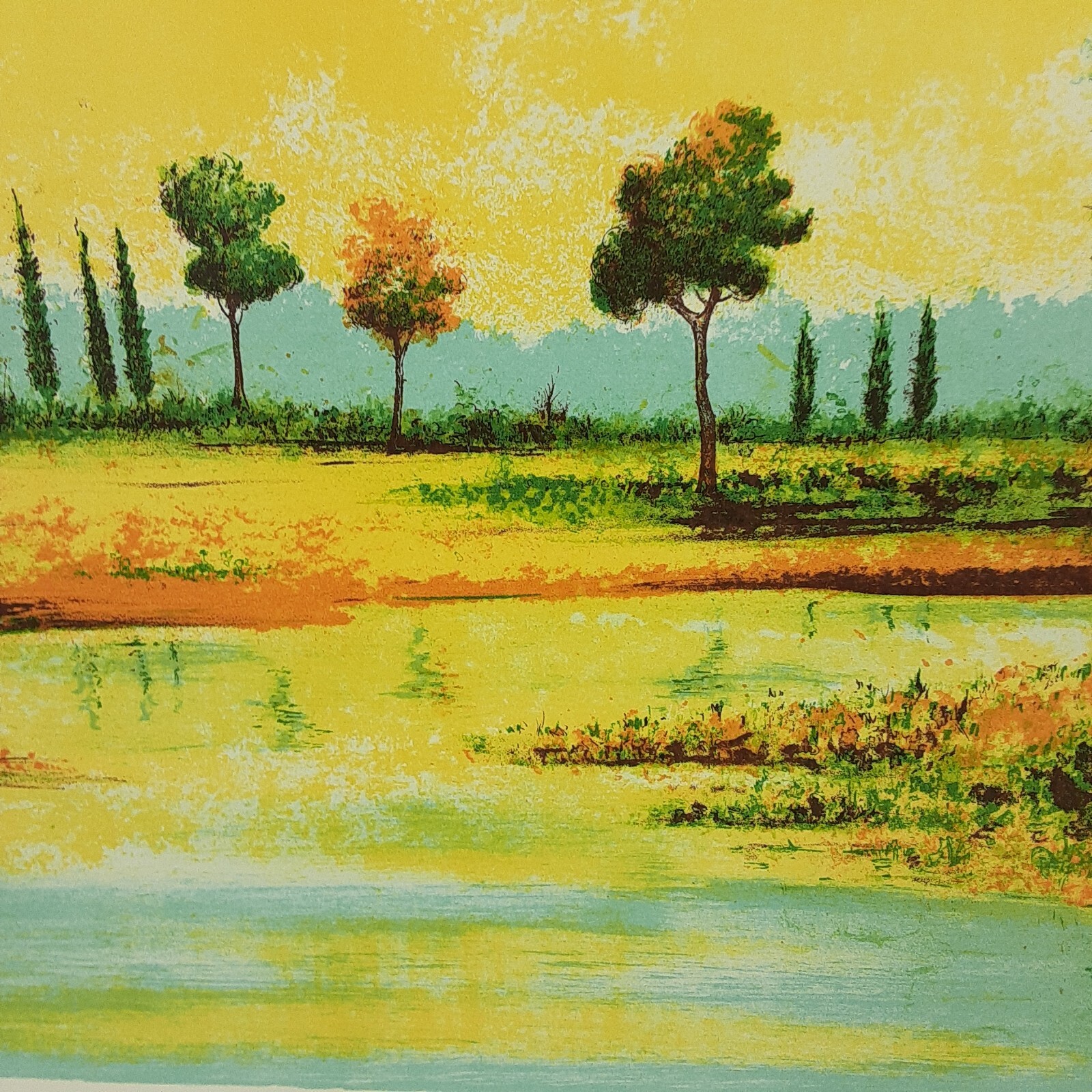 Original Watercolor Painting Art Signed 26 x20 Landscape Unframed OOAK