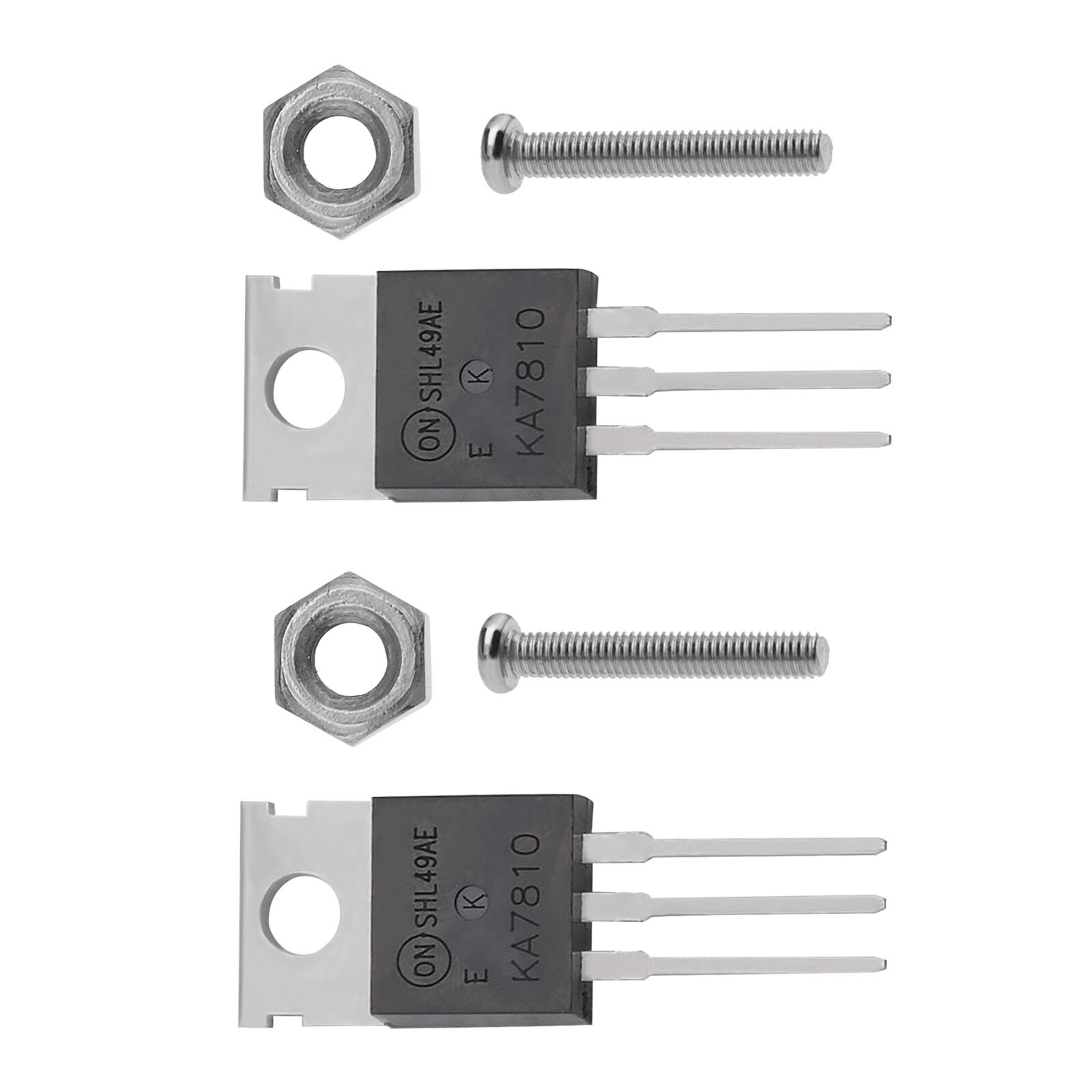 2x Ka7810 10v Positive Linear Regulators With Screw Nut Repair 