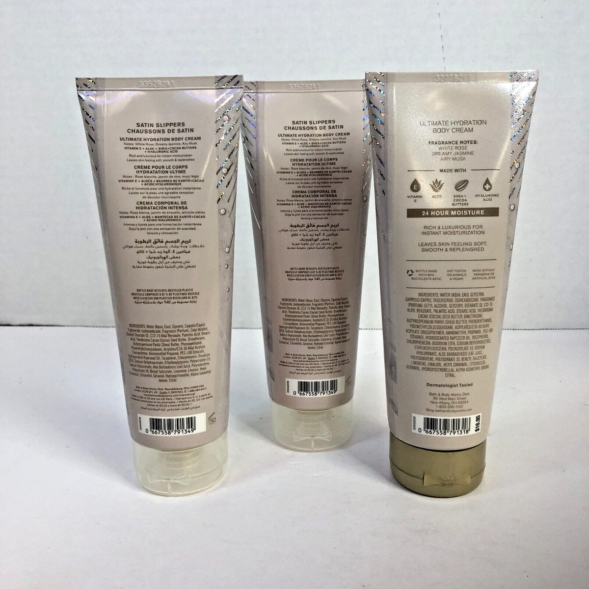 3 Bath & Body Works SATIN SLIPPERS Body Cream Lotion 8 oz | eBay