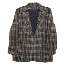 Vintage Sag Harbor Womens Blazer Jacket Green Wool 90s Plaid L