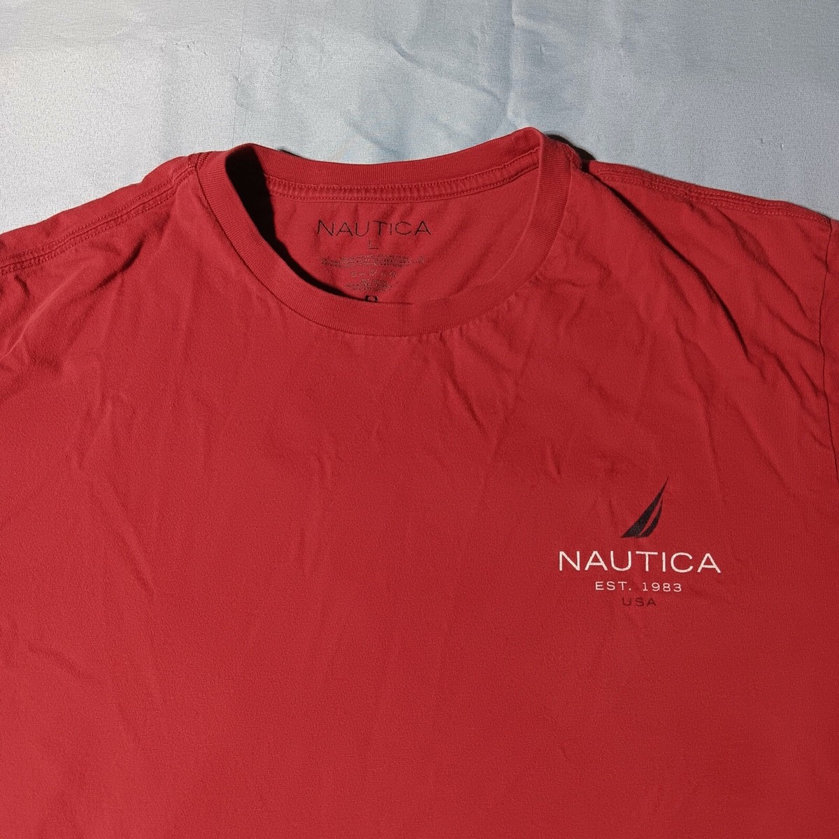 2000s Y2K Nautica Sailing Boating Sail Boat American Flag Graphic 