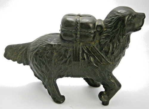 St. Bernard with Back Pack Still Bank (Large Version) made by A.C. Williams - Picture 3 of 6