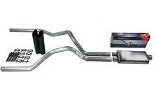 Dodge Ram 1500 Truck 09-18 2.5" Dual Exhaust Flow II Stainless Muffler Black Tip