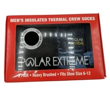Polar Extreme Men's 2 Pair Thermal Insulated Fleece Crew Socks Black Blue Camo