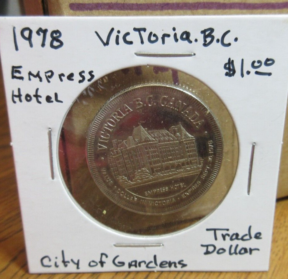 1978 Victoria BC Trade Dollar Token City of Gardens Canada Coin