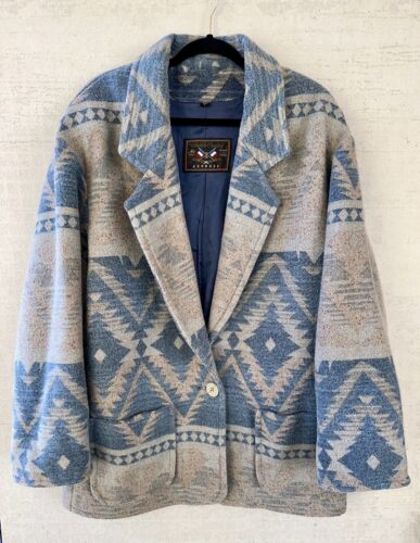 VTG French Country Express Southwest Aztec Wool B… - image 1