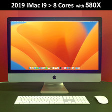 2019 iMac 27 5k  3.6GHz 8-Core i9 128GB RAM 4TB PCIe  4TB SSD  AMD 580x 8GB